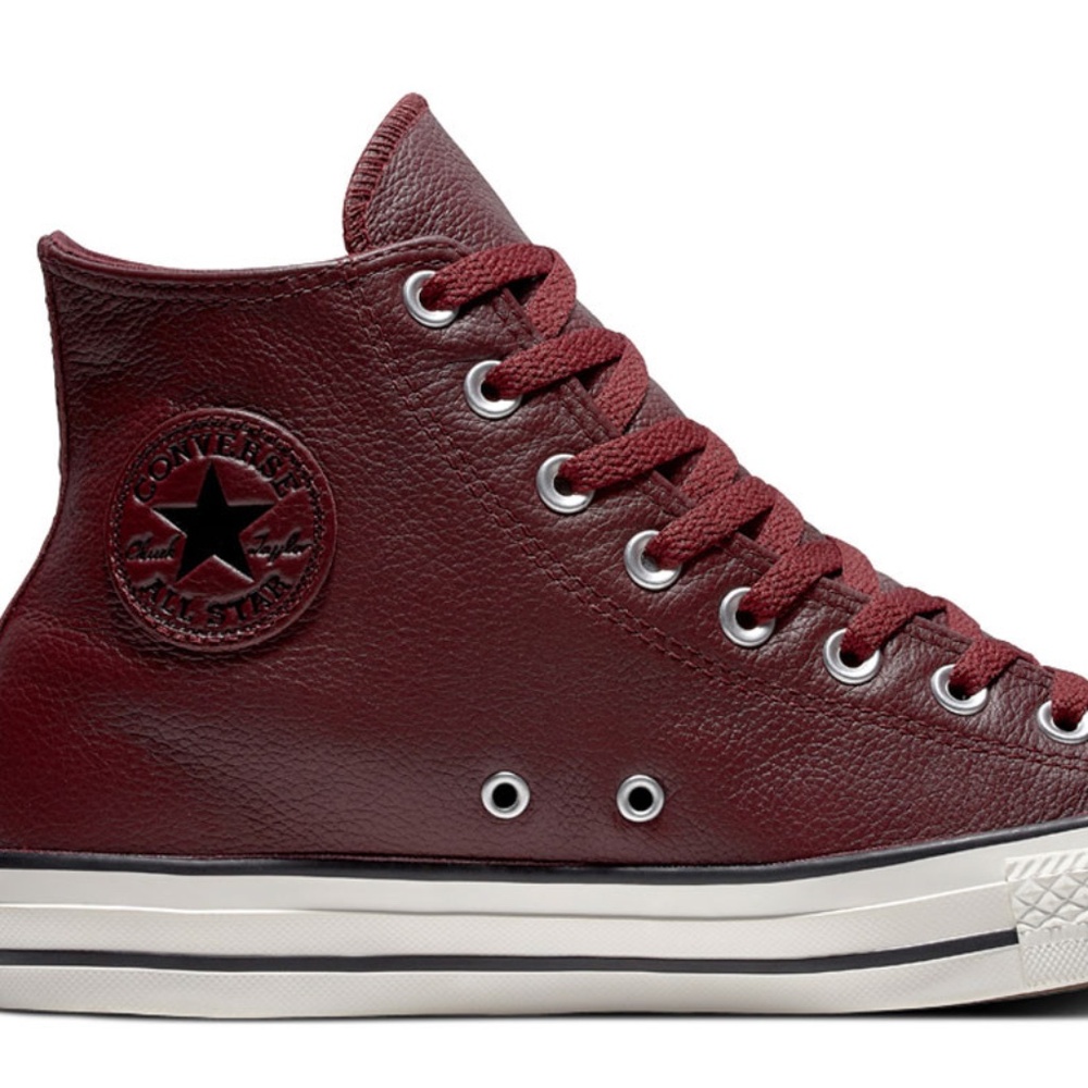Deep burgundy women’s converse high top